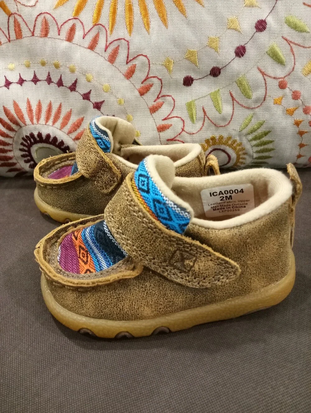 Twisted X Infant Bomber & Multi Serape Driving Moc Shoes ICA0004 Size 2M